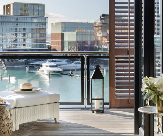 Dedon outdoor sunlounger, panama hat, lanterns, plantation shutters & harbour views | Point Residence Vacation Home for renthort term v2